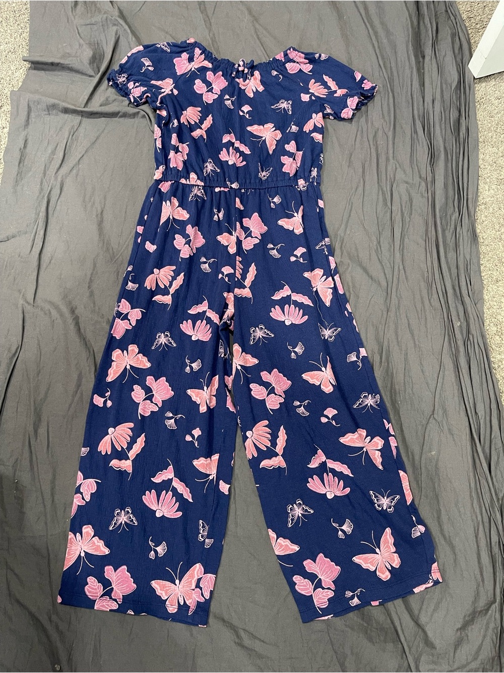 Girls Carters Navy and Pink Butterfly Romper